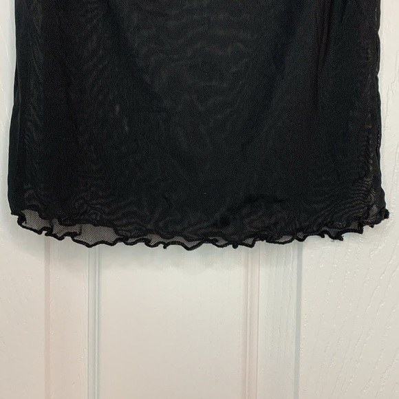 Y2K Sheer Black Stretch Tank Womens size small sexy ruffle Forever 21 GothCore - Picture 4 of 4